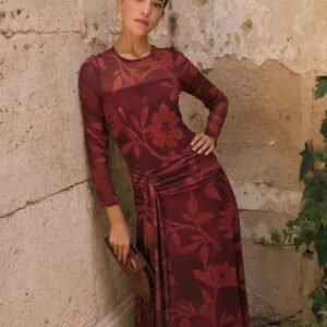 Vestido Invitada Sedna - Burdeos